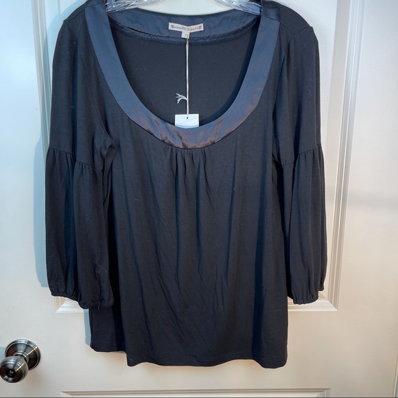 Nanette Lepore Rhythm and Blue Top Black Silk Neck L - Picture 13 of 13